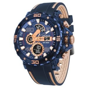 Carlington Velocity Series Analog-Digital Sports Watches for Men and Boys with Alarm | Stopwatch | Backlit Display | Dualtime | Silicone Rubber Strap | Water & Shock Resistant - CT 8136